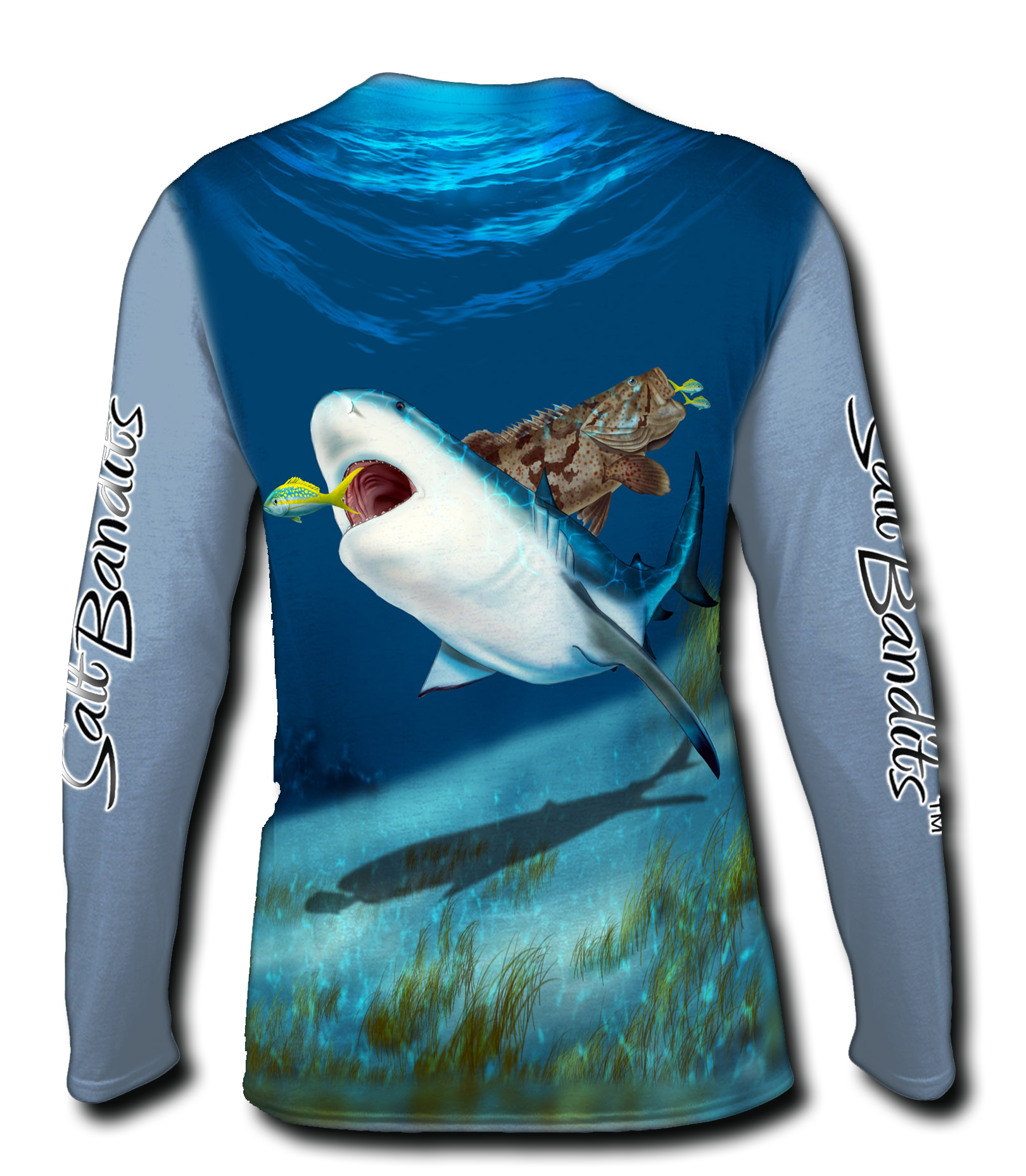 SaltBandits Bull Shark Performance Long Sleeve T-shirt
