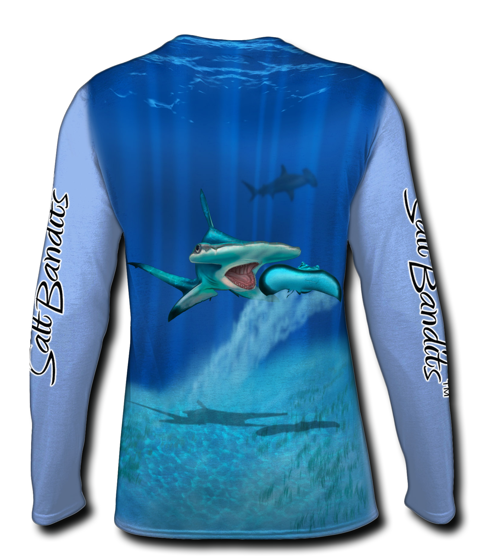 SaltBandits Hammer Head Shark Performance Long Sleeve T-shirt