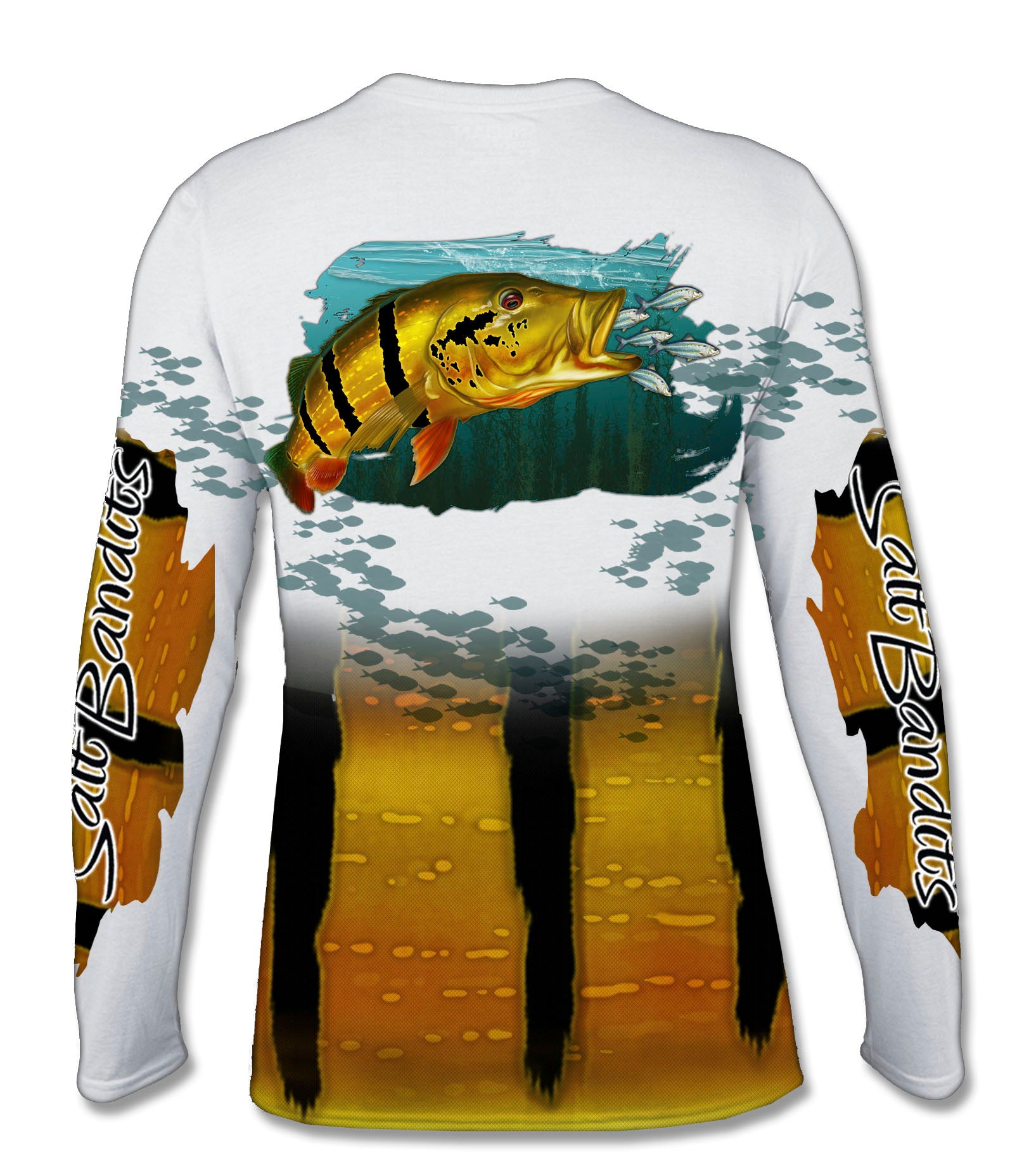 SaltBandits™ Peacock Bass Performance Long Sleeve T-shirt