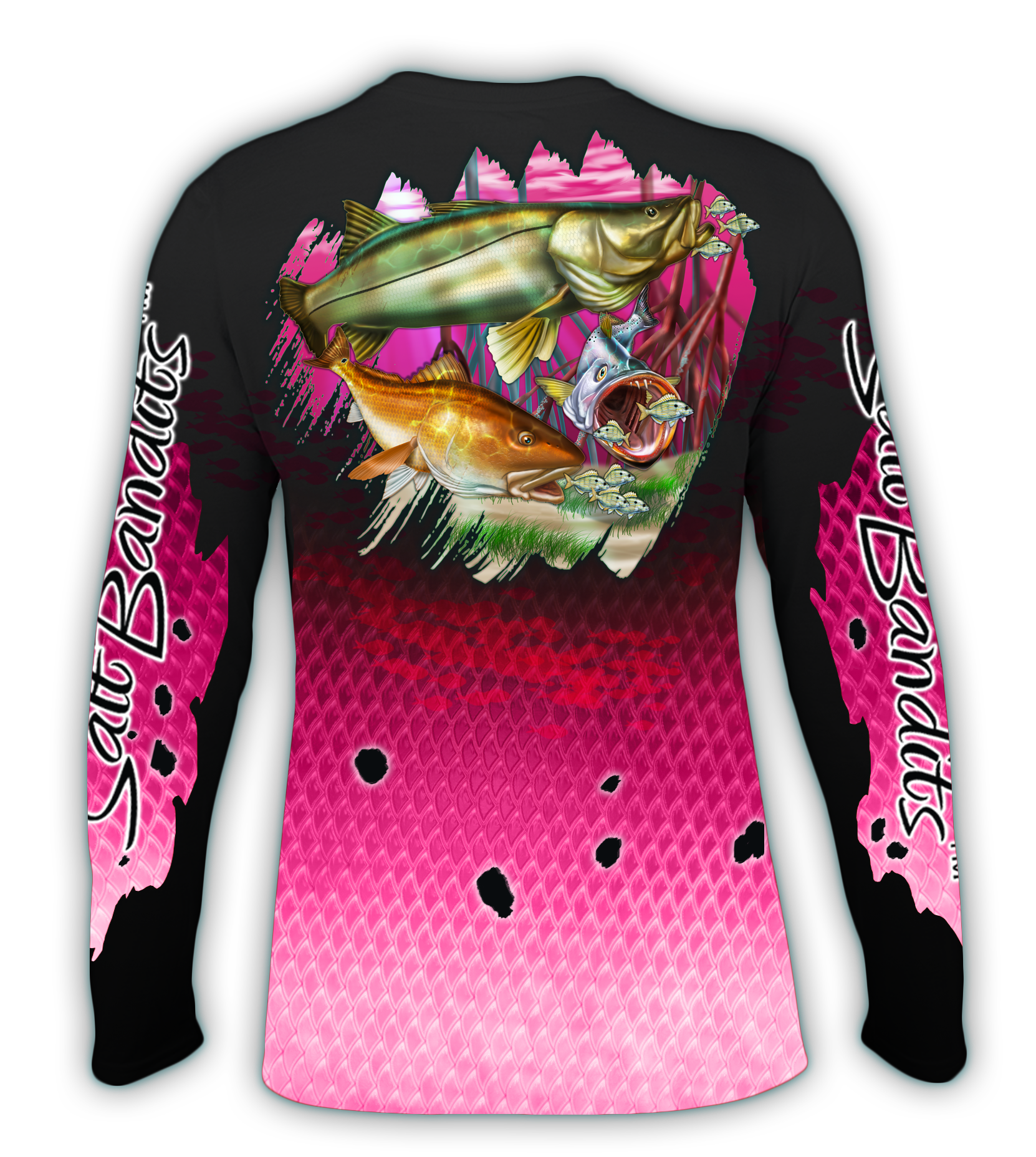SaltBandits Pink Slam Performance Long Sleeve T-shirt