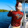 Salt Bandits™ DARK BURGUNDY Ghosted Tuna Logo Performance Long Sleeve Shirt
