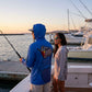 Salt Bandits™ Blue Ghosted Logo Performance Long Sleeve Hoodie