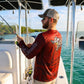 Salt Bandits™ DARK BURGUNDY Ghosted Tuna Logo Performance Long Sleeve Shirt