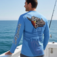 Salt Bandits™ Blue Ghosted Tuna Logo Performance Long Sleeve T-shirt