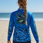 Salt Bandits™ Tuna-Marlin Dark Blue Camouflage Performance Long Sleeve T-Shirt