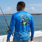 Salt Bandits™ Tuna-Marlin Dark Blue Camouflage Performance Long Sleeve T-Shirt