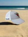 Salt Bandits™  Trucker Hat Gray/White with Bandit/Skull Logo