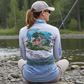 Salt Bandits™ Spotted Sea Trout - LIGHT GRAY Performance Long Sleeve Shirt