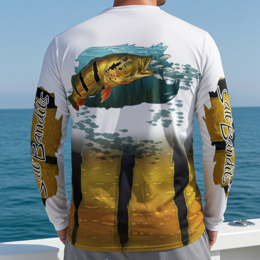 Salt Bandits™ Peacock Bass Performance Long Sleeve T-shirt