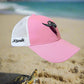 Salt Bandits™  Trucker Hat Pink/White with Bandit/Skull Logo