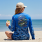 Salt Bandits™ Tuna-Marlin with Lighter Blue Camo Performance Long Sleeve Shirt
