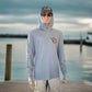 Salt Bandits™ Gray Ghosted Logo Performance Long Sleeve Hoodie