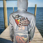 Salt Bandits™ Gray Ghosted Logo Performance Long Sleeve Hoodie
