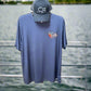Salt Bandits™ Dark Charcoal Gray Ghosted Logo Performance Short Sleeve Shirt