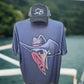 Salt Bandits™ Dark Charcoal Gray Ghosted Logo Performance Short Sleeve Shirt