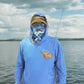 Salt Bandits™ Blue Ghosted Logo Performance Long Sleeve Hoodie