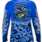Salt Bandits™ Tuna-Marlin with Lighter Blue Camo Performance Long Sleeve T-Shirt-Salt Bandits™