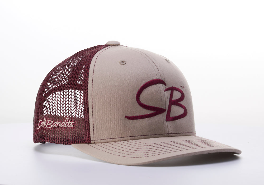 Salt Bandits™ Trucker Hat Khaki/Burgundy-Salt Bandits™