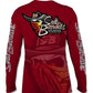 Salt Bandits™ Dark Burgundy Ghosted Tuna Logo Performance Long Sleeve T-shirt-Salt Bandits™