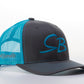 Salt Bandits™ Trucker Hat Charcoal/Neon Blue-Salt Bandits™