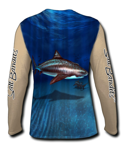 SaltBandits Tiger Shark Performance Long Sleeve T-shirt